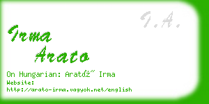 irma arato business card